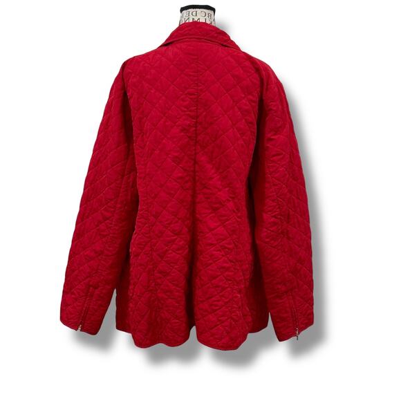 Marina Rinaldi Size 20 (29) Red Quilted Barn Coat Jacket 2X - Picture 8 of 8